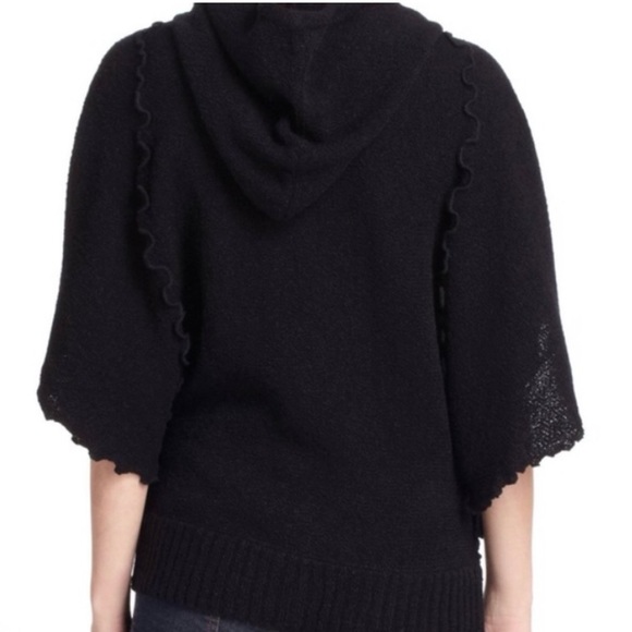 Anthropologie Sparrow ruffle tie front wool blend hooded cardigan - Picture 2 of 8